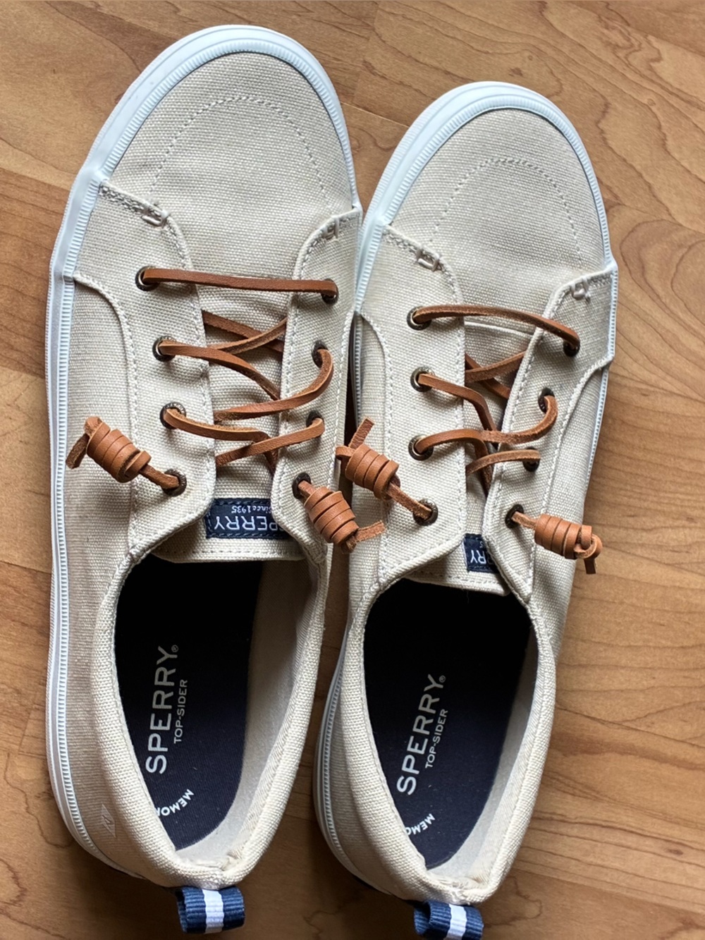 Sperry Women's 12 Crest Vibe Linen Sneaker Oat - (STS98644) Linen/Oat